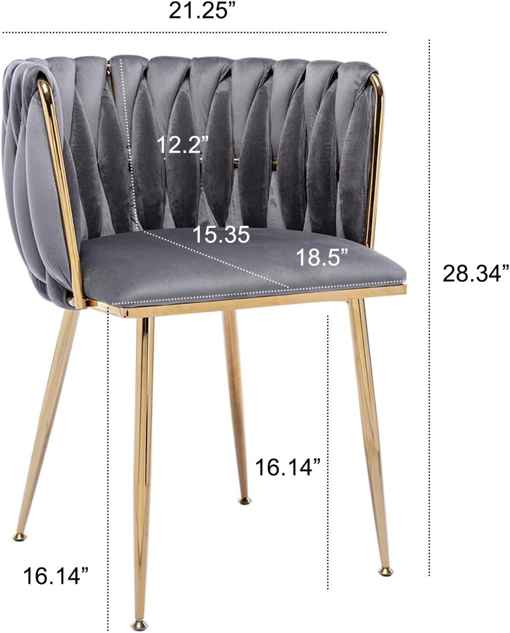 Velvet Dining Chairs Set of 4 Grey Modern Design Collection