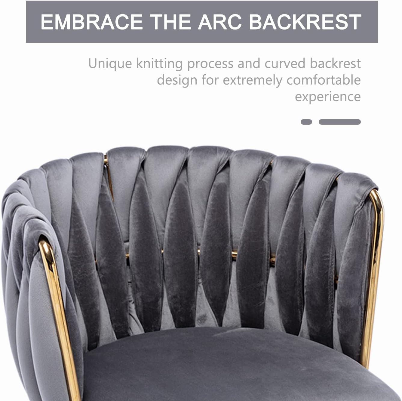 Velvet Dining Chairs Set of 4 Grey Modern Design Collection