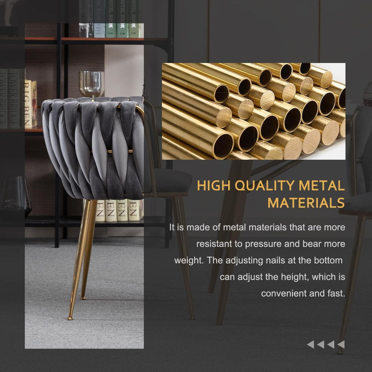 Velvet Dining Chairs Set of 4 Grey Modern Design Collection