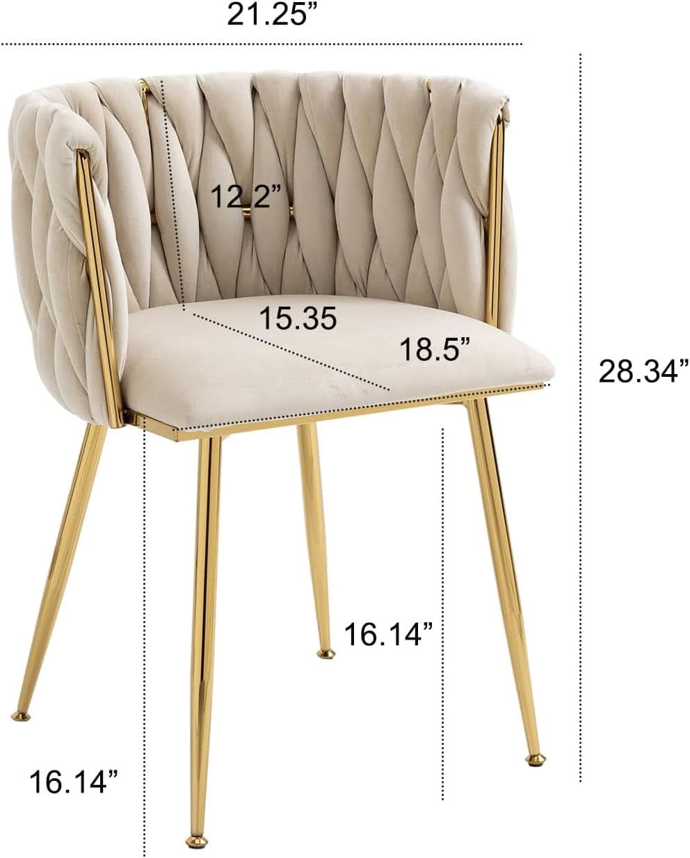 Velvet Dining Chairs With Gold Metal Legs Tufted Modern Wingback Set Of 4