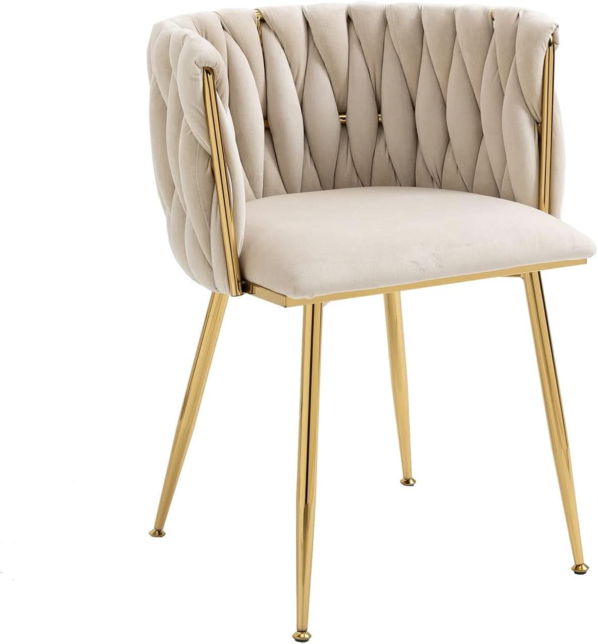 Velvet Dining Chairs With Gold Metal Legs Tufted Modern Wingback Set Of 4
