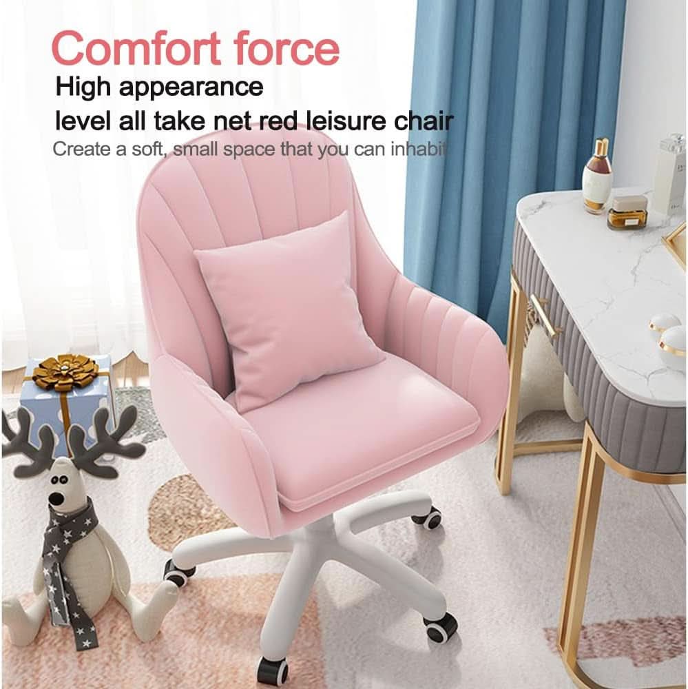 Velvet Home Office Chair With Tufted Mid Back And Height Adjustment