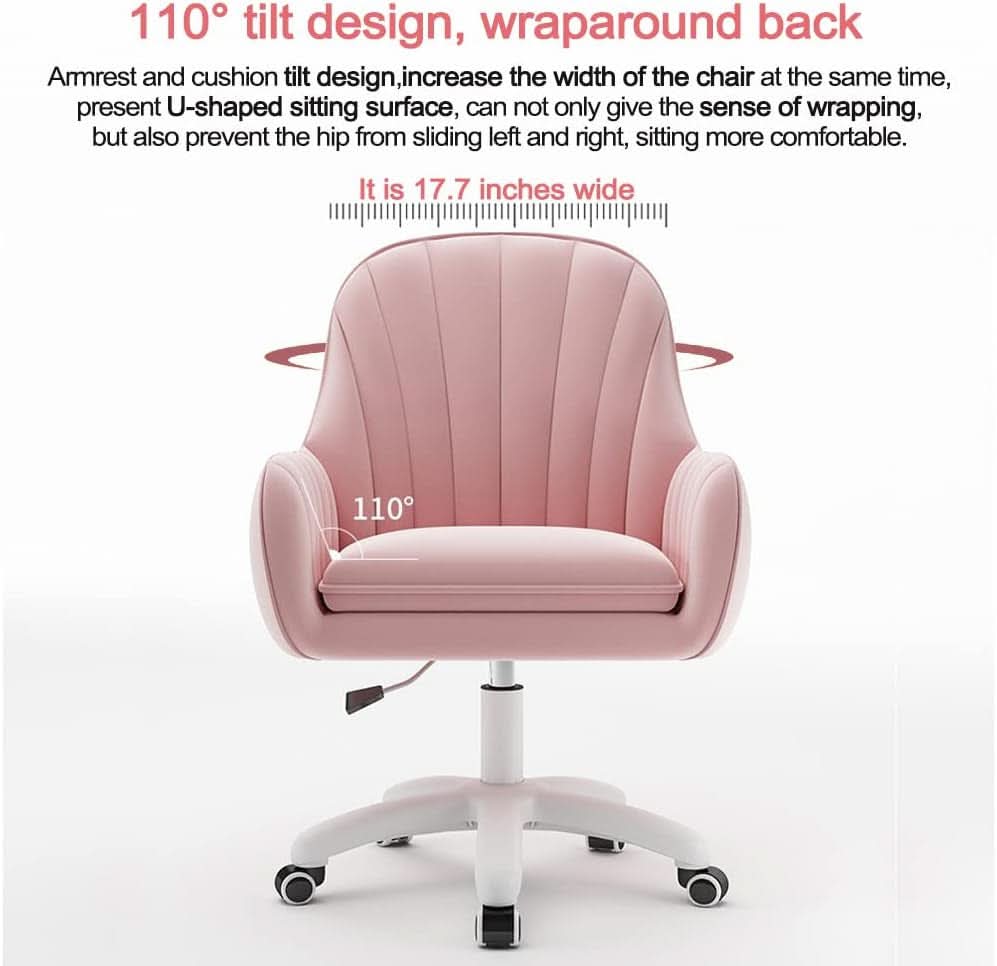 Velvet Home Office Chair With Tufted Mid Back And Height Adjustment
