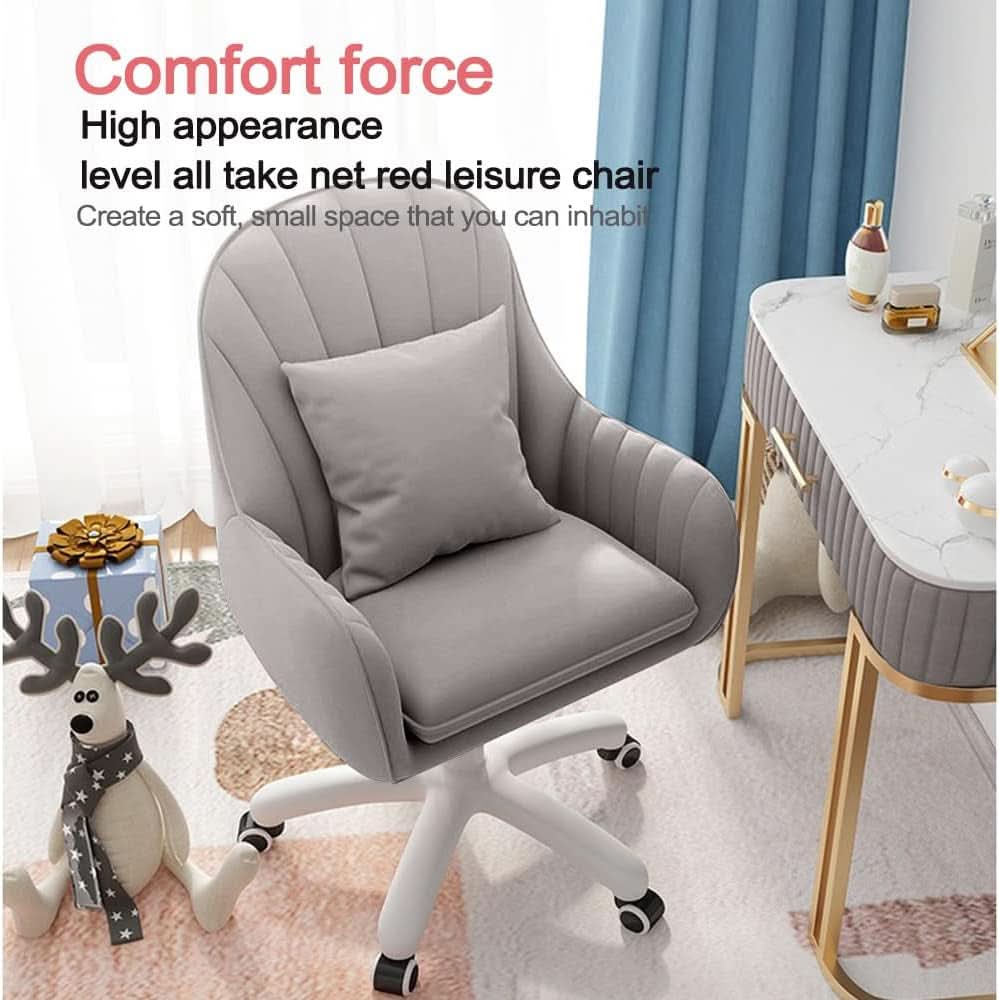 Velvet Mid Back Office Chair With Adjustable Height