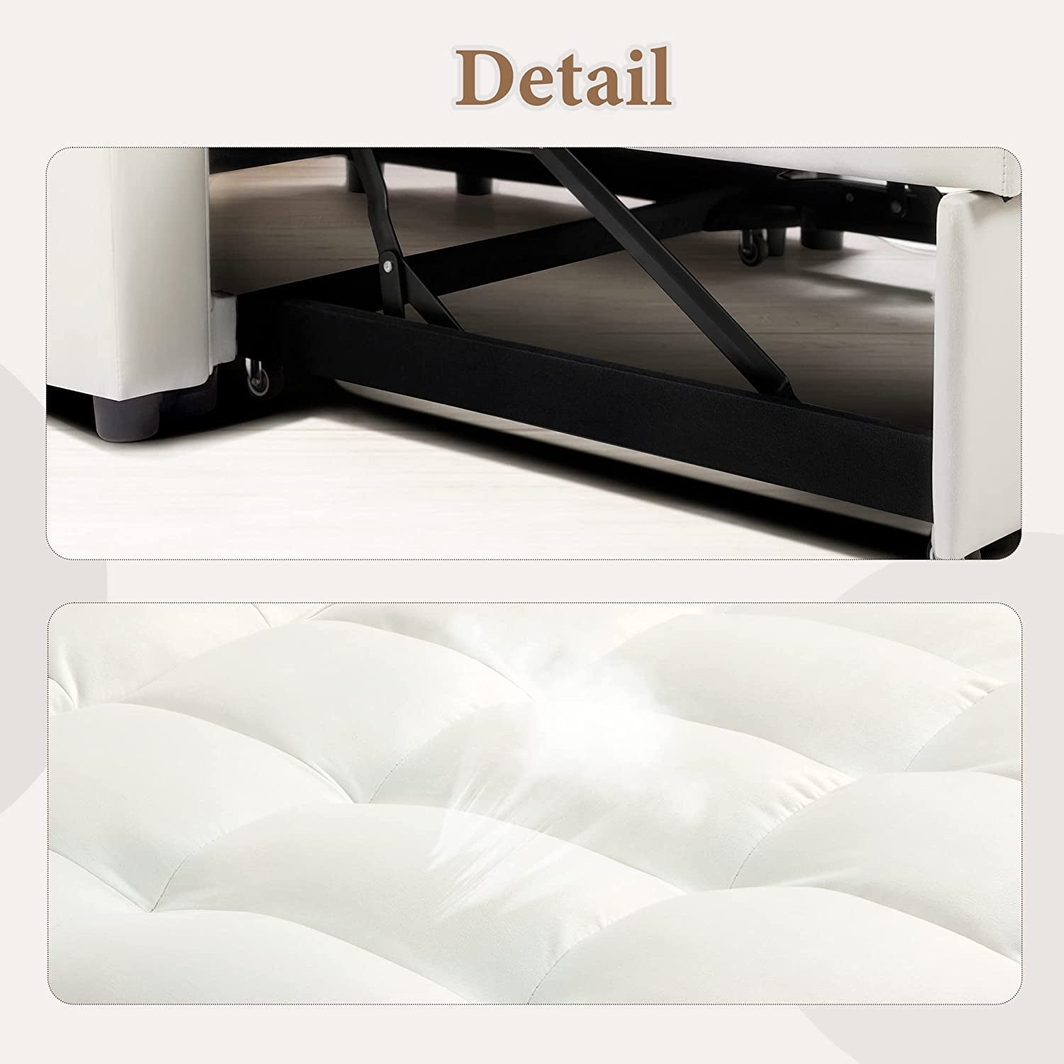Velvet Sleeper Sofa Bed With Hidden Table Three In One