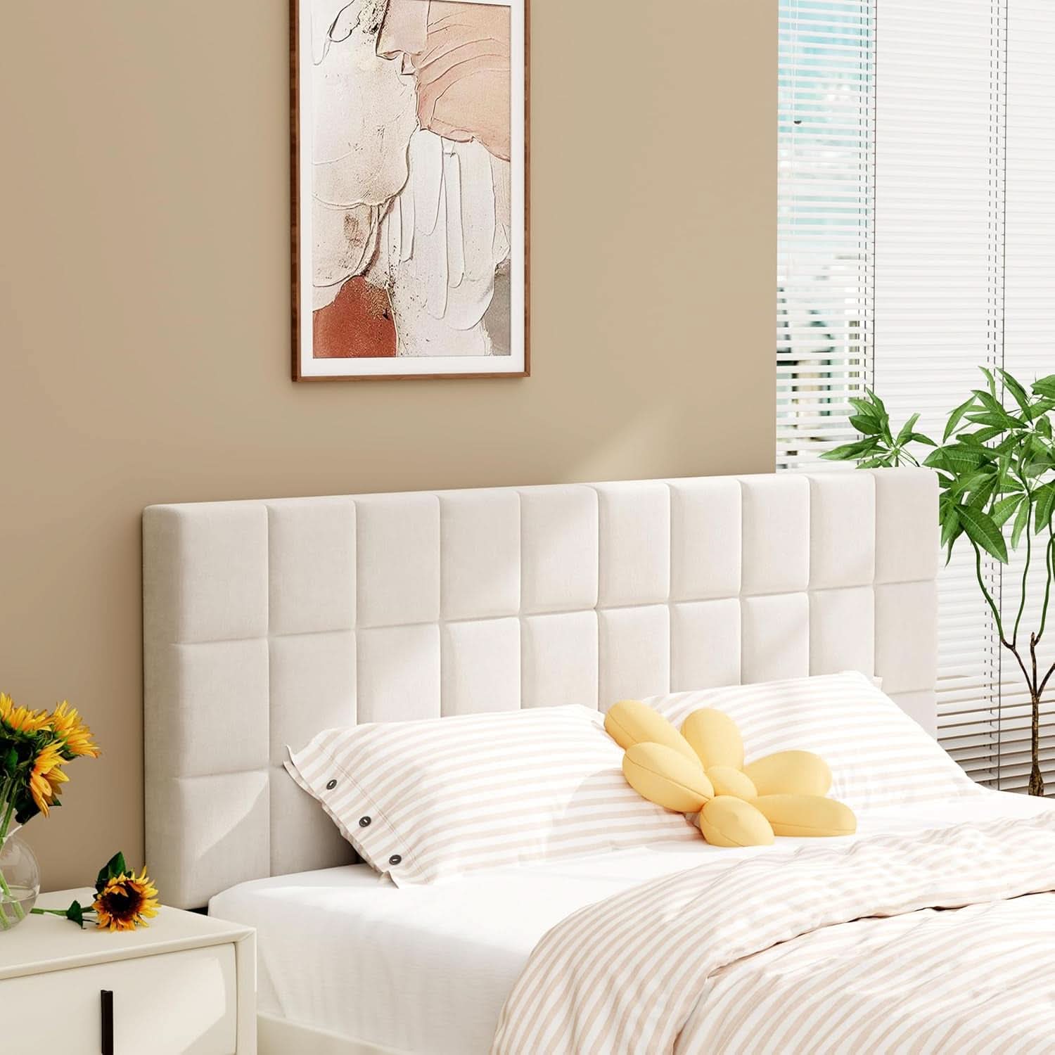 Velvet Tufted King Size Headboard with Adjustable Height