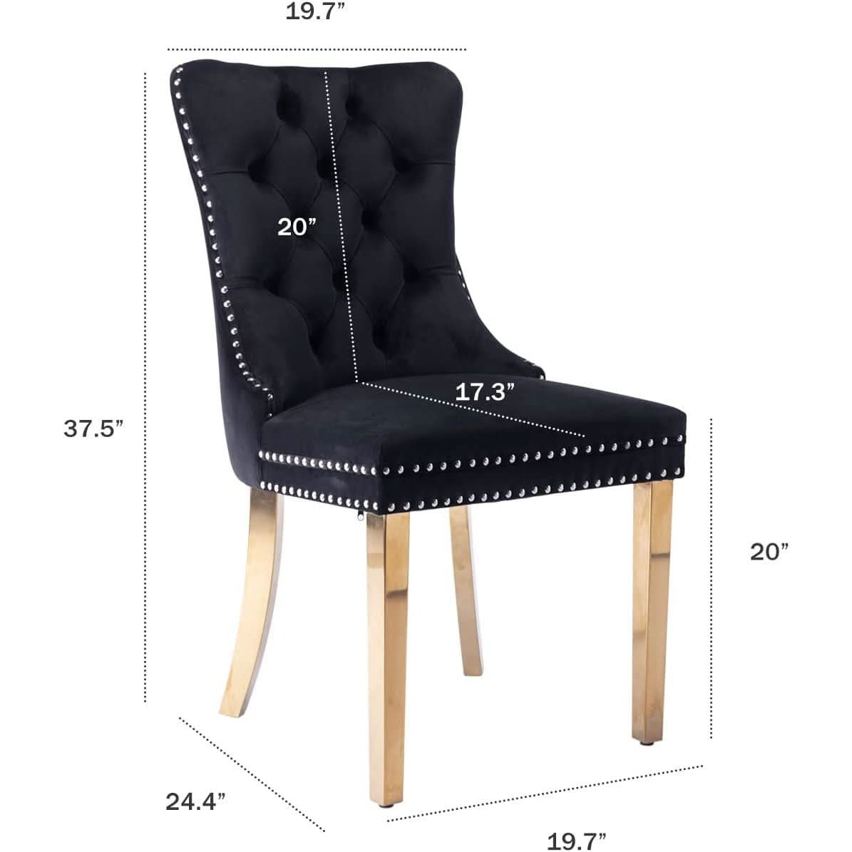 Velvet Wingback Dining Chairs Set Of 6 Mid Century Modern