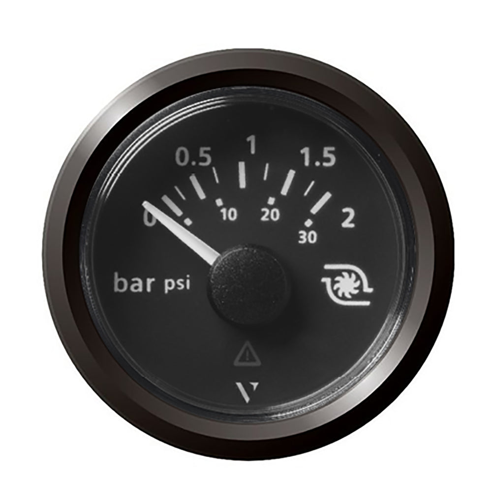 Veratron 52MM (2-1/16") ViewLine Boost Pressure Gauge 2 Bar/30 PSI - Black Dial &amp;