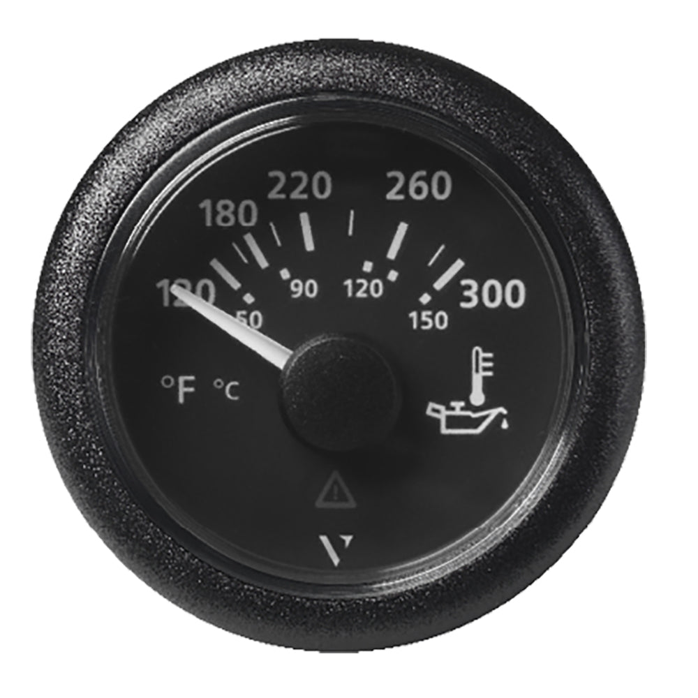 Veratron 52MM (2-1/16") ViewLine Oil Temperature Gauge 120-300&deg;F - Black Dial &amp;