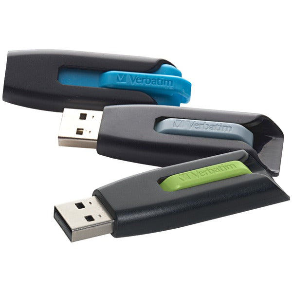 Verbatim 99126 Store 'n' Go 16-GB V3 USB 3.2 Gen 1 Flash Drives, 3 Count,