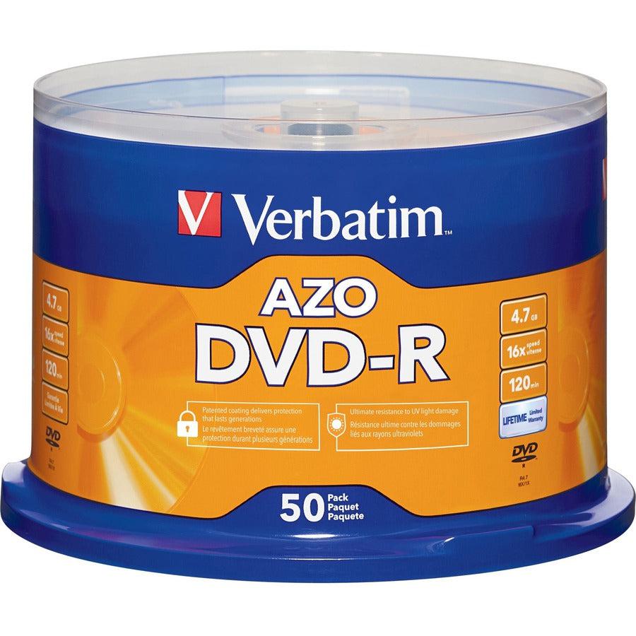 Verbatim Azo Dvd-R 4.7Gb 16X With Branded Surface - 50Pk Spindle