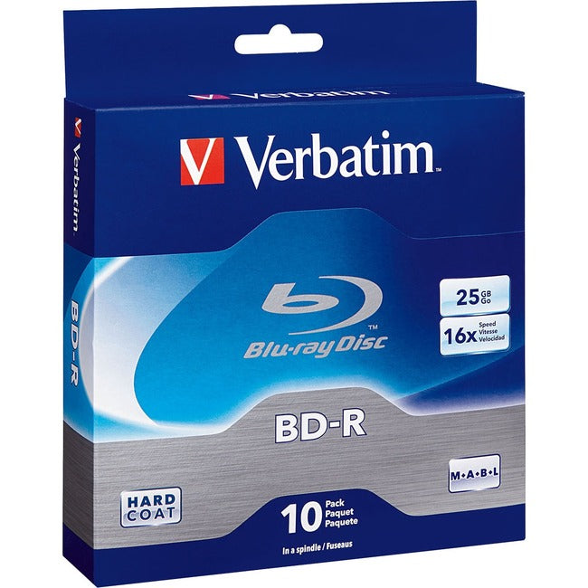 Verbatim Bd-R 25Gb 16X With Branded Surface-10Pk Spindle Box