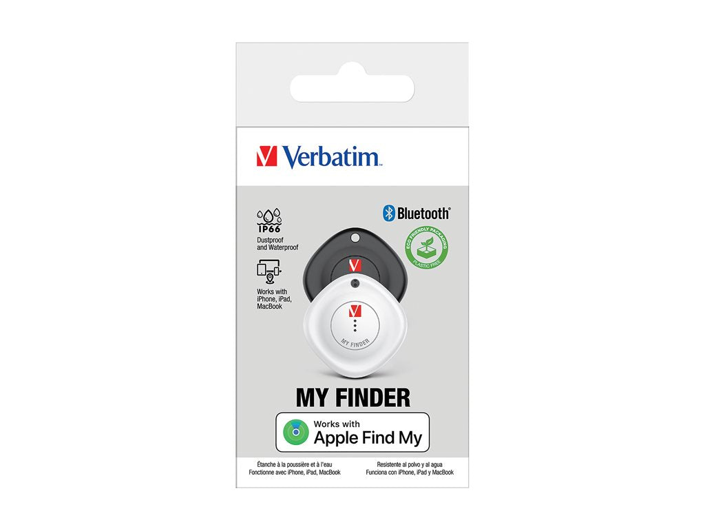 Verbatim My Finder - Anti-loss Bluetooth tag for cellular phone, tablet - black, white (pack of 2)