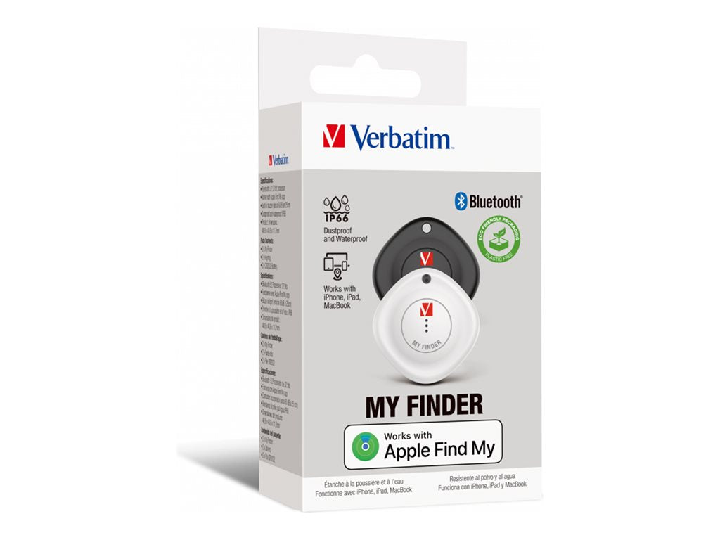 Verbatim My Finder - Anti-loss Bluetooth tag for cellular phone, tablet - black, white (pack of 2)