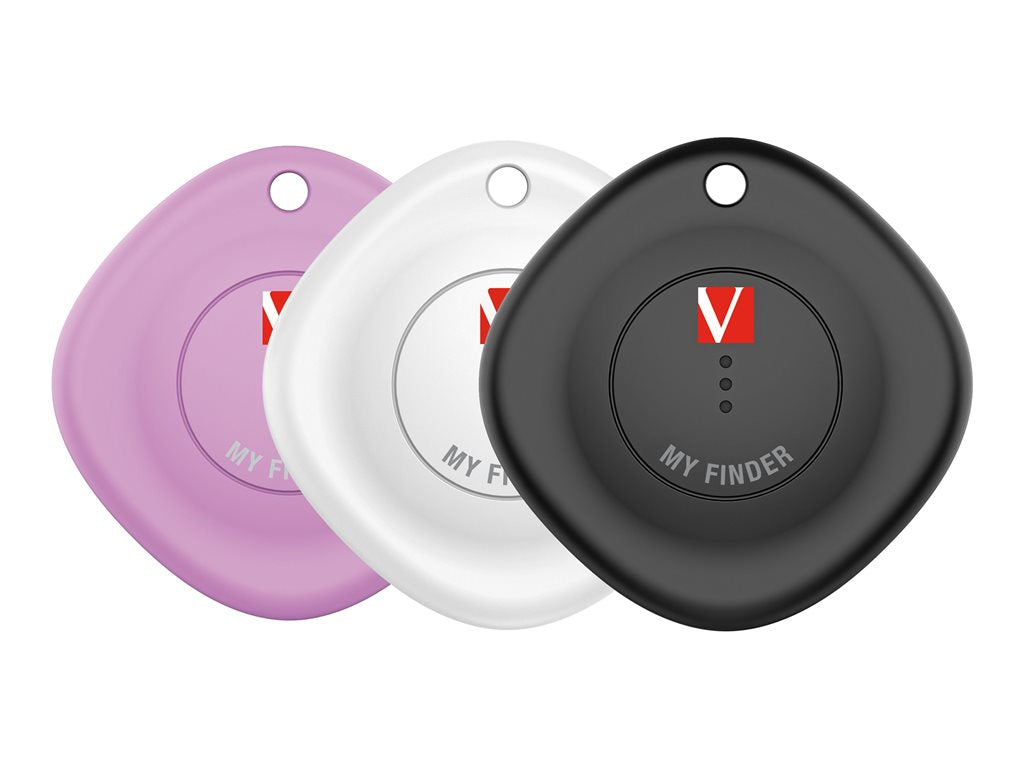 Verbatim My Finder - Anti-loss Bluetooth tag for cellular phone, tablet - black, white, purple (pack of 3)