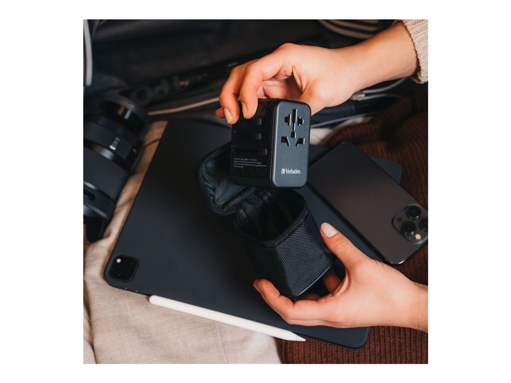 Verbatim UTA-05 - Power adapter - GaN III, universal - 65 Watt - 5 A - PD 3.0, QC 4+, QC 3.0, Fast Charge, Super Charge,