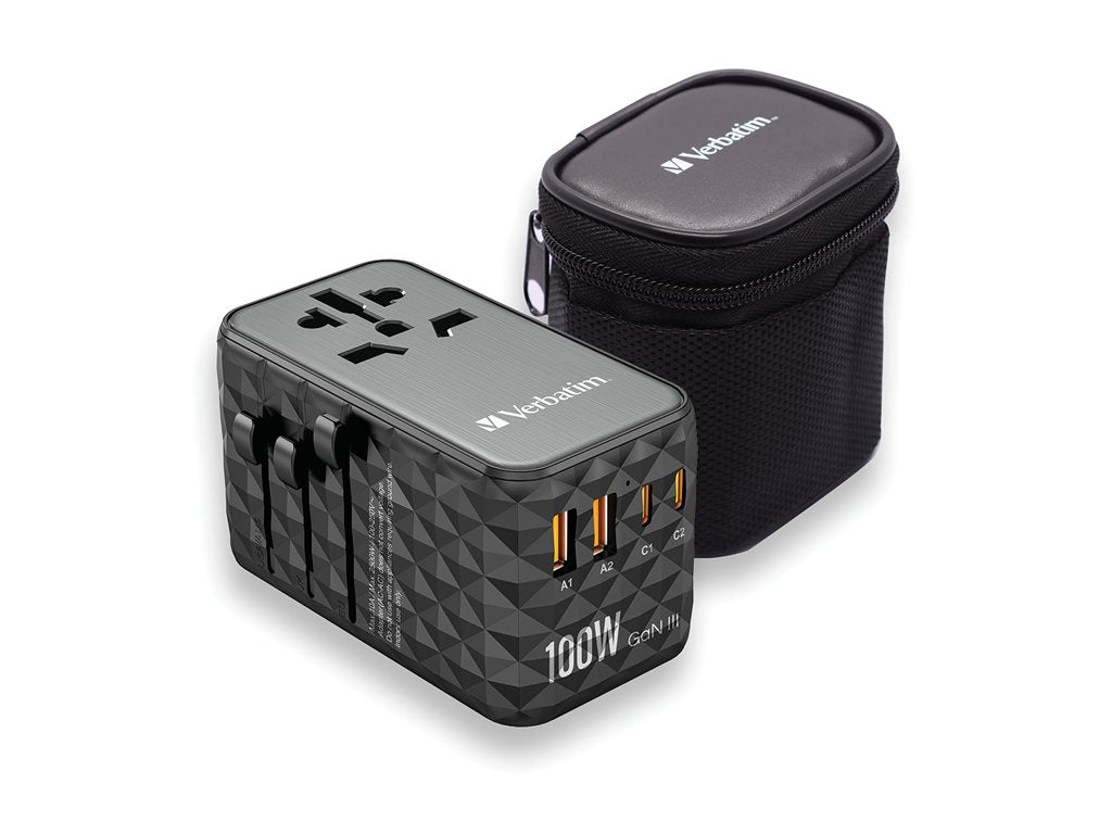 Verbatim UTA-06 - Power adapter - GaN III, universal - 100 Watt - 5 A - PD 3.0, QC 4+, QC 3.0, Fast Charge, Super