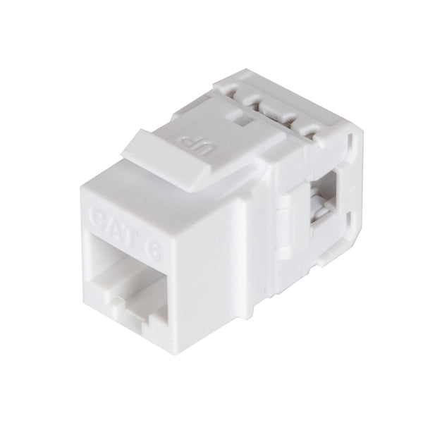 Vericom MPG6018WH VGS6 Series CAT-6 UTP RJ45 180deg Keystone Jack, Unshielded