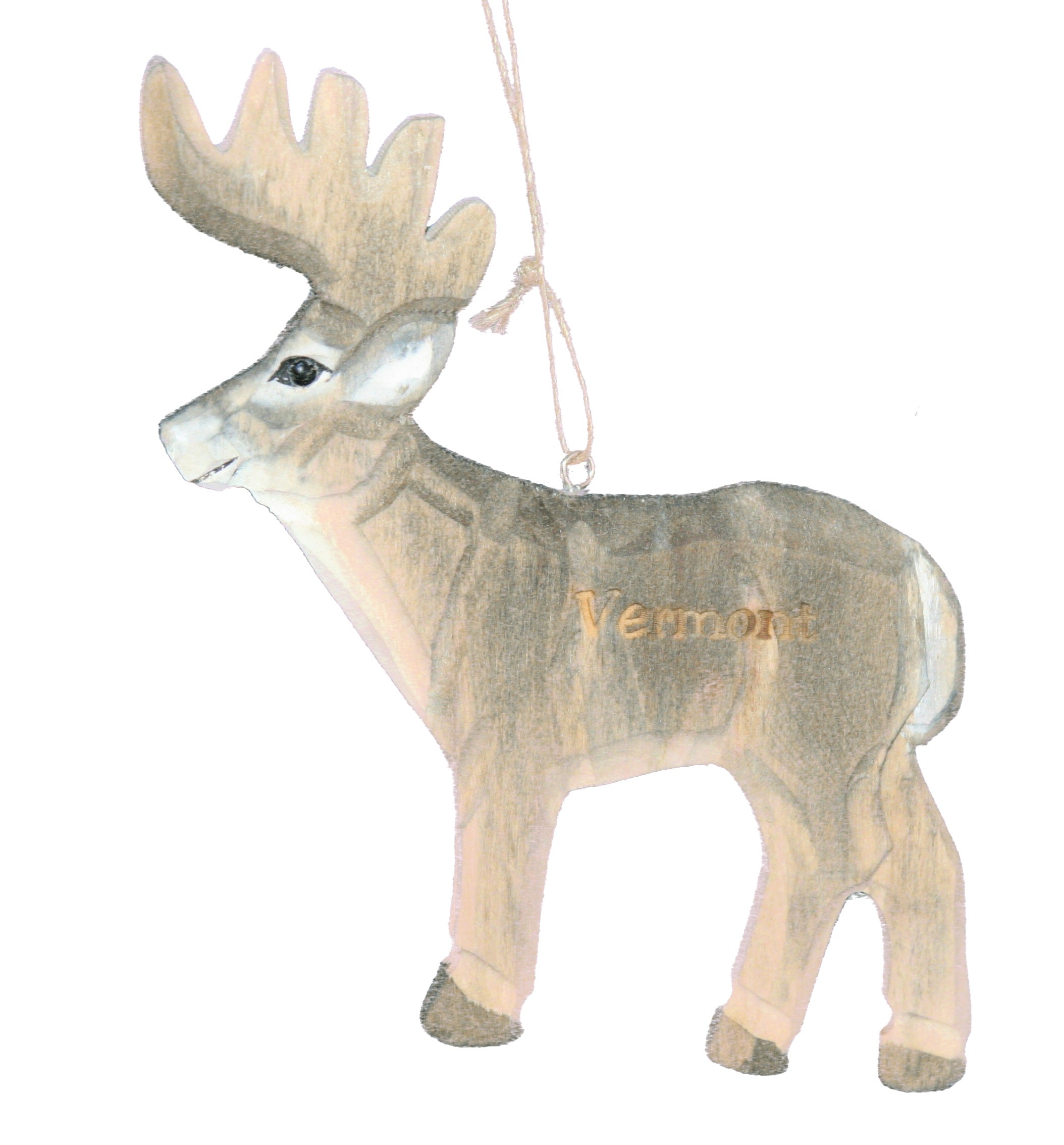 Vermont Deer Wooden Ornament