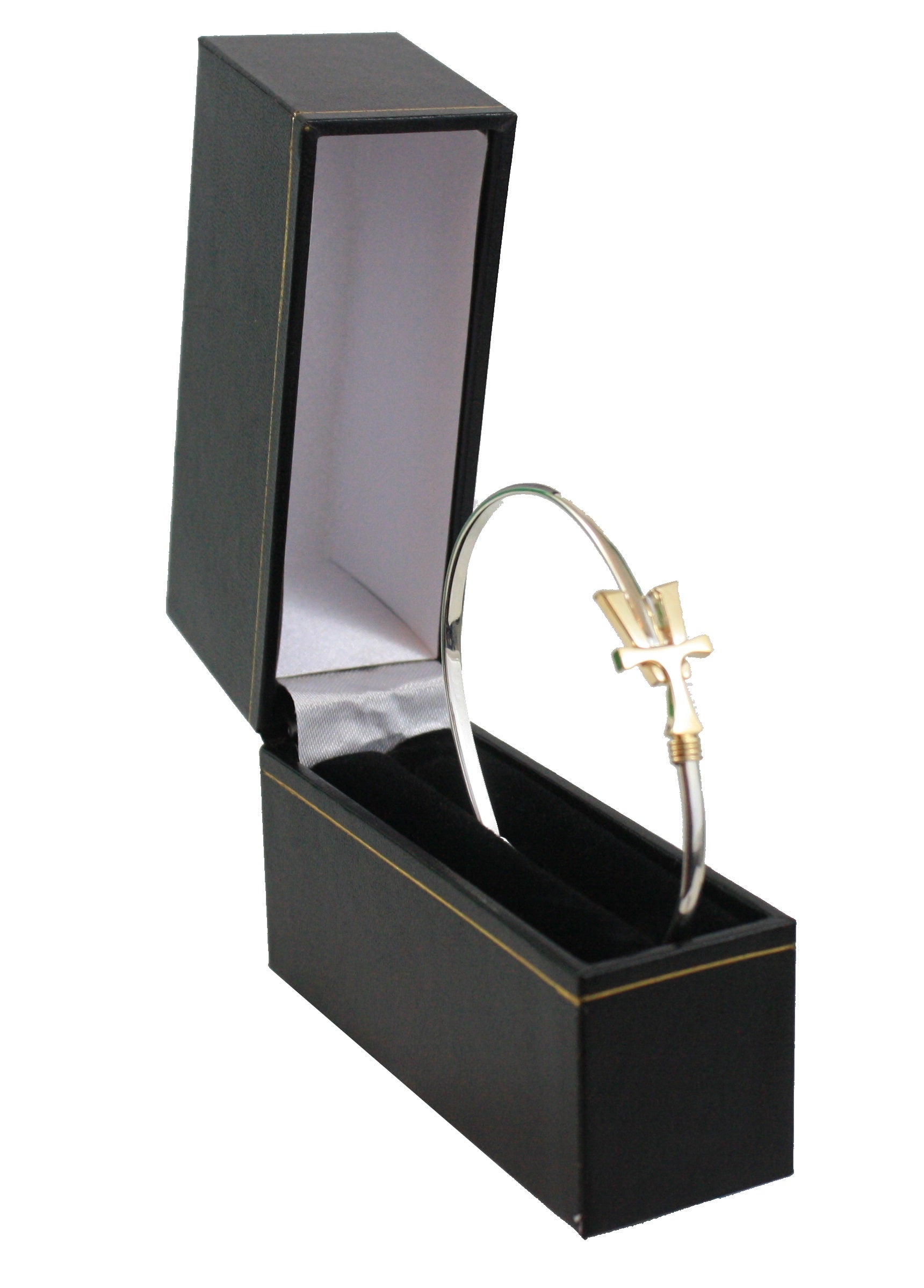 Vermont Hook Bracelet with Gold 'VT' - 3mm Band - 7 Inch