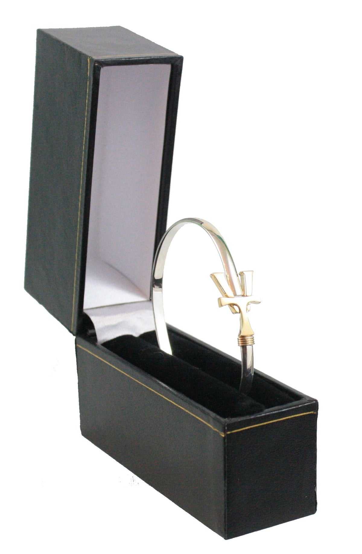 Vermont Hook Bracelet with Gold 'VT' - 4mm Band - 6.5 Inch