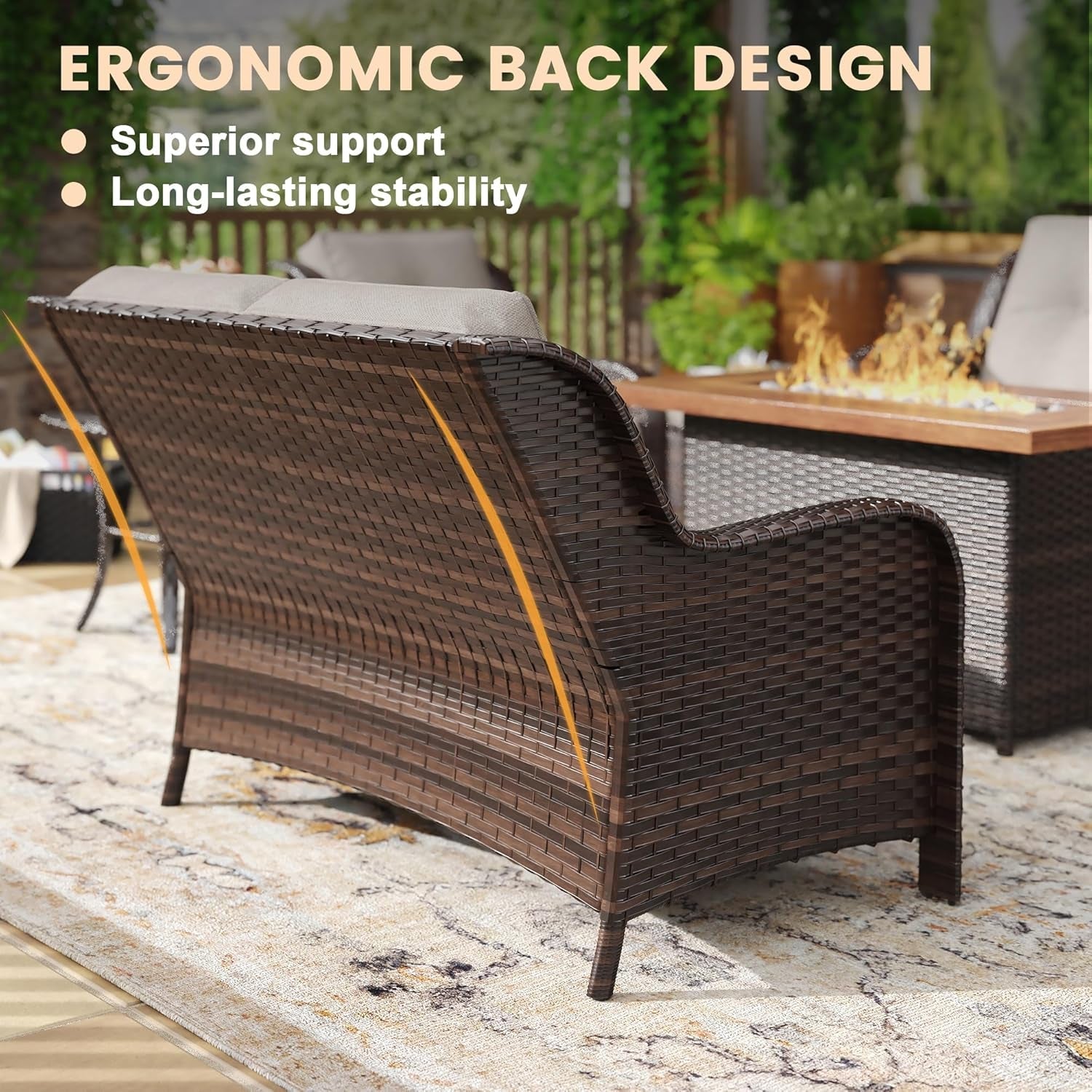 Versatile 6 Piece Outdoor Rattan Wicker Patio Set