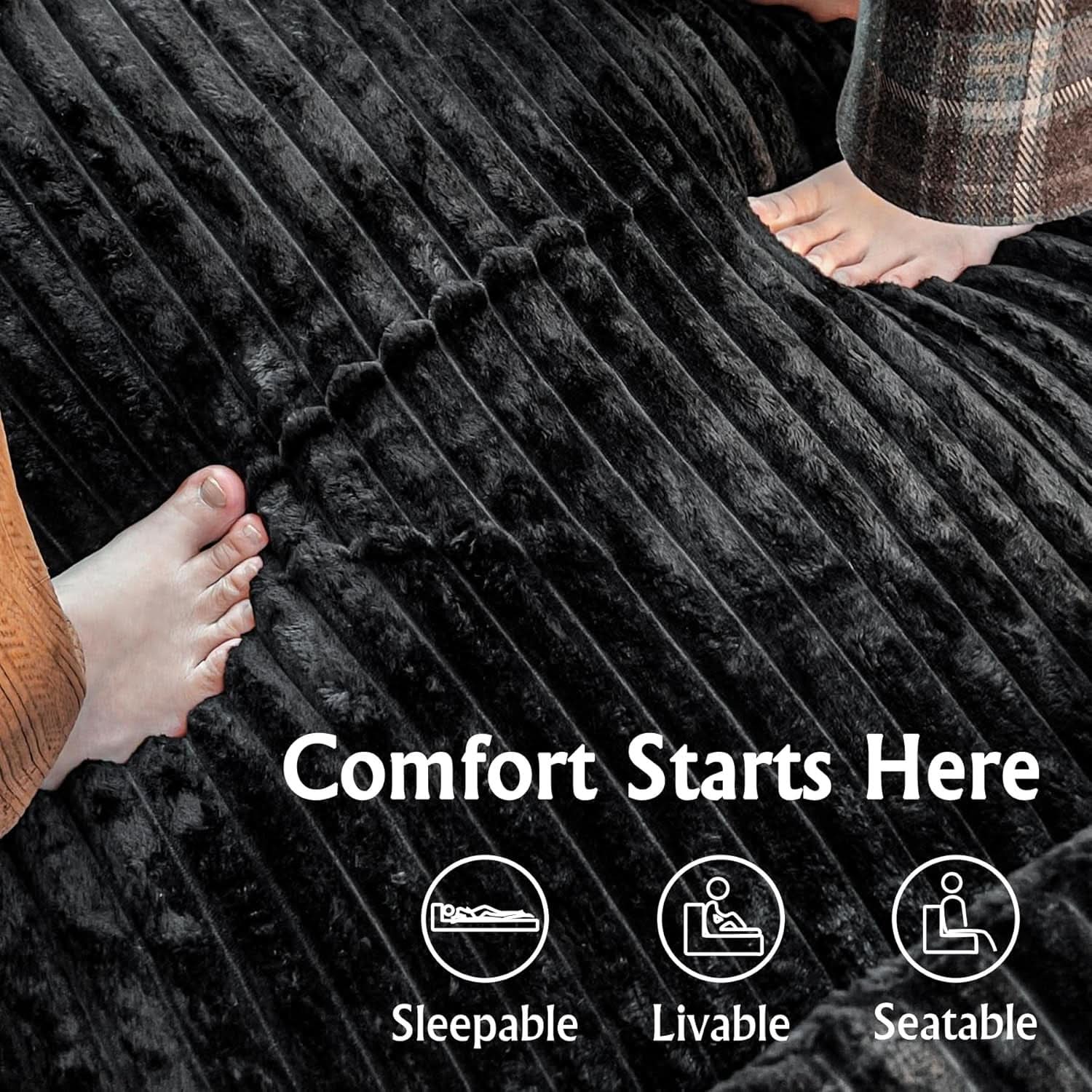 Versatile L-Shape Corduroy Sectional Couch for Comfort