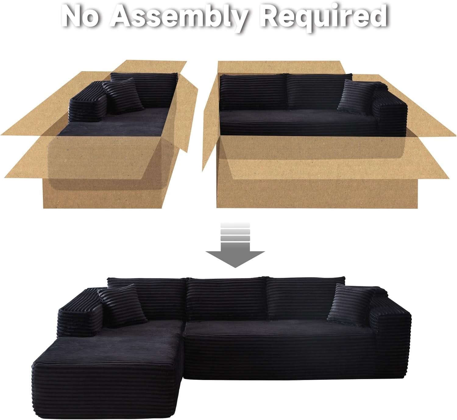 Versatile L Shaped Modular Couch for Living Room