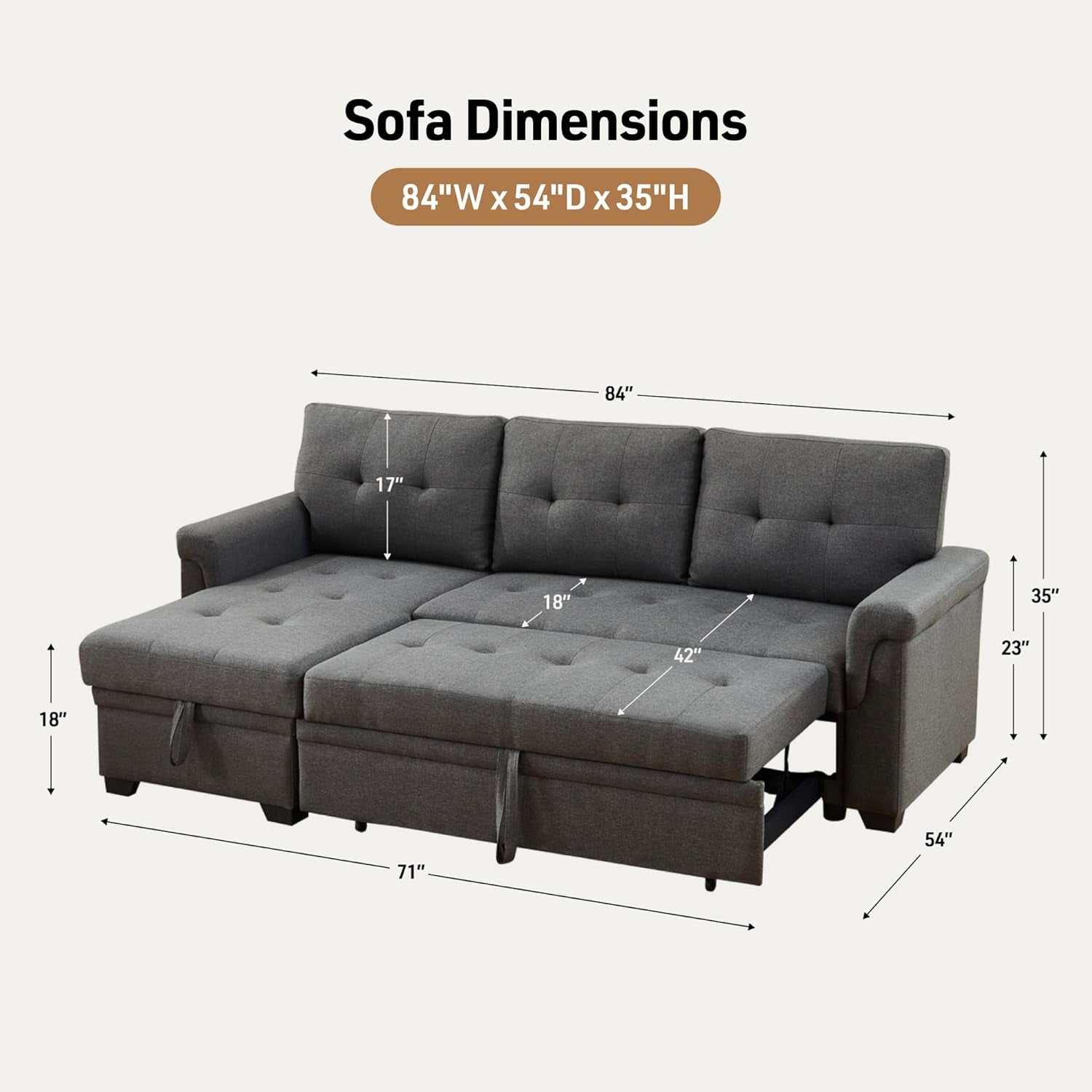 Versatile Sleeper Couch with Storage for Small Spaces