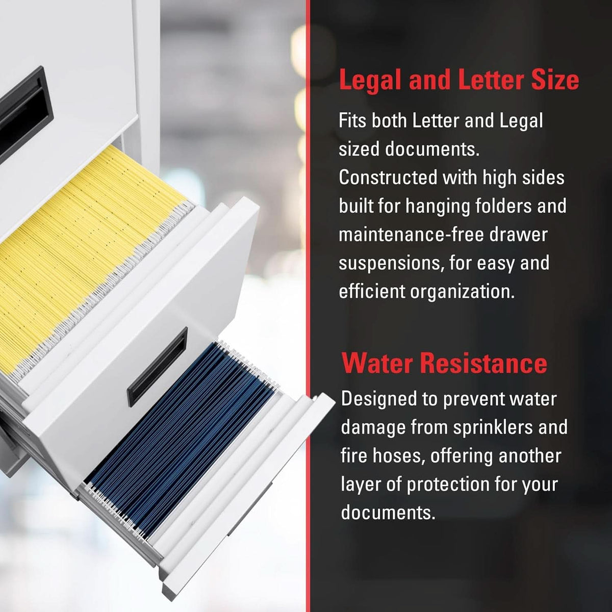 Vertical 2 Drawer Fire Safe File Cabinet 1 Hour Fire Rated