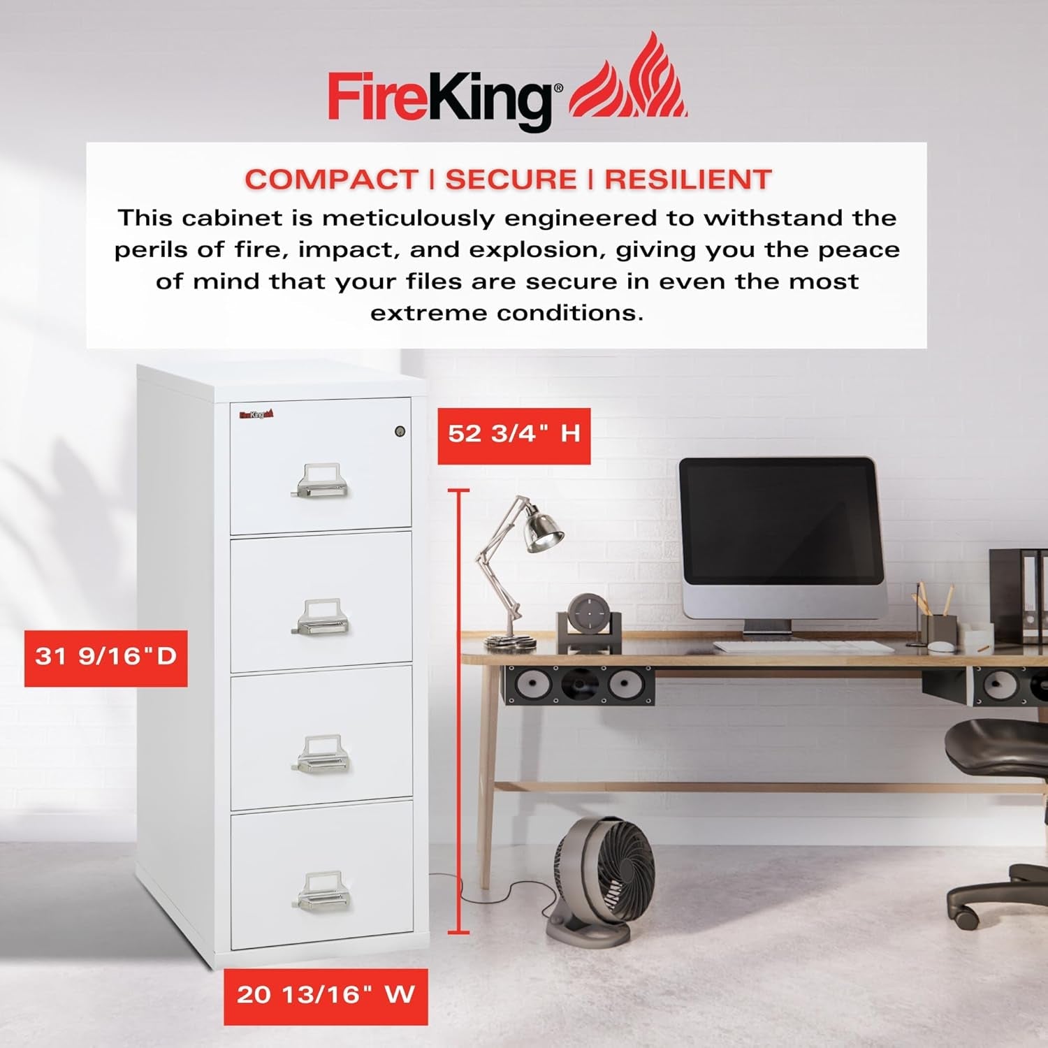 Vertical 4 Drawer Fire Safe File Cabinet 1 Hour Fire Rated