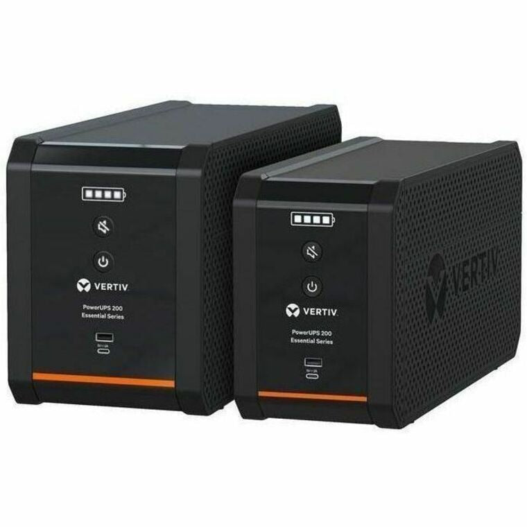 Vertiv PowerUPS 200 Essential 1440VA UPS with Surge Protection for Home & Office