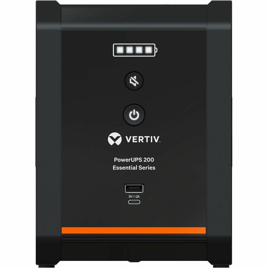 Vertiv PowerUPS 200 Essential 600VA UPS with Surge Protection for Home Office