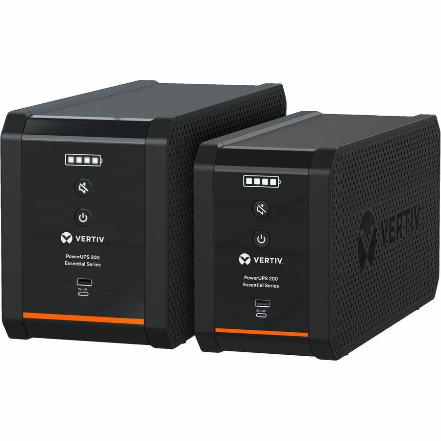 Vertiv PowerUPS 200 Essential 600VA UPS with Surge Protection for Home Office