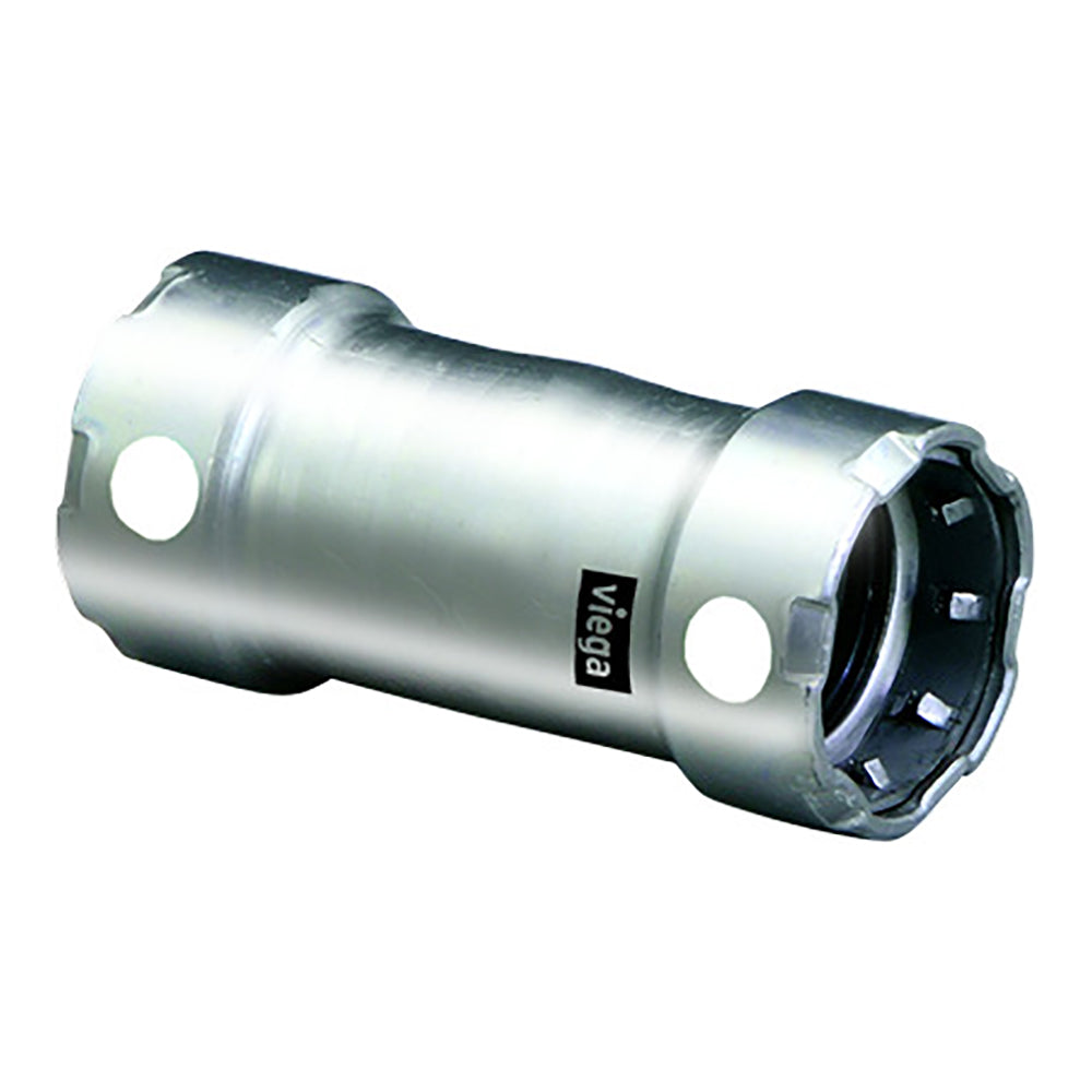 Viega MegaPress 1/2" Stainless Steel 304 Coupling w/o Stop - Double Press Connection -