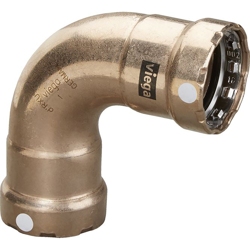 Viega MegaPress 3/4" 90&deg; Copper Nickel Elbow - Double Press Connection - Smart Connect