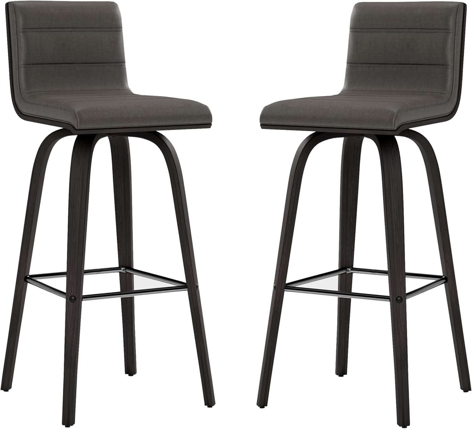 Vienna 30 Inch Bar Height Bar Stool Grey And Black