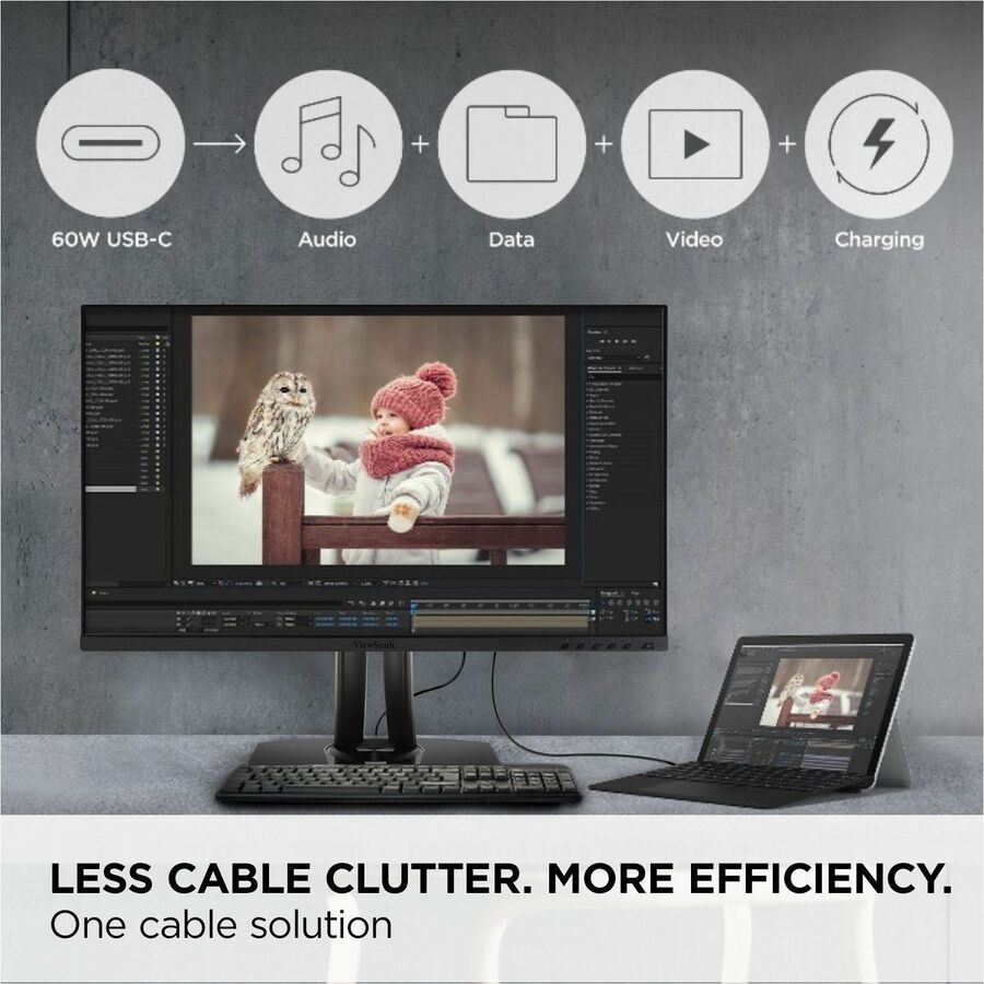 ViewSonic 27" ColorPro™ 4K UHD Ergonomic Monitor with USB-C VP275-4K