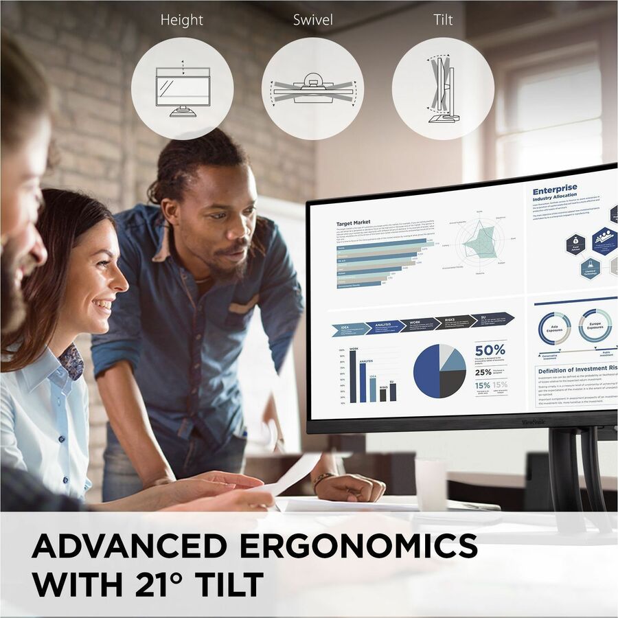 ViewSonic ColorPro VP3456A 34" Class UW-QHD Curved Screen LED Monitor - 21:9 - Black -