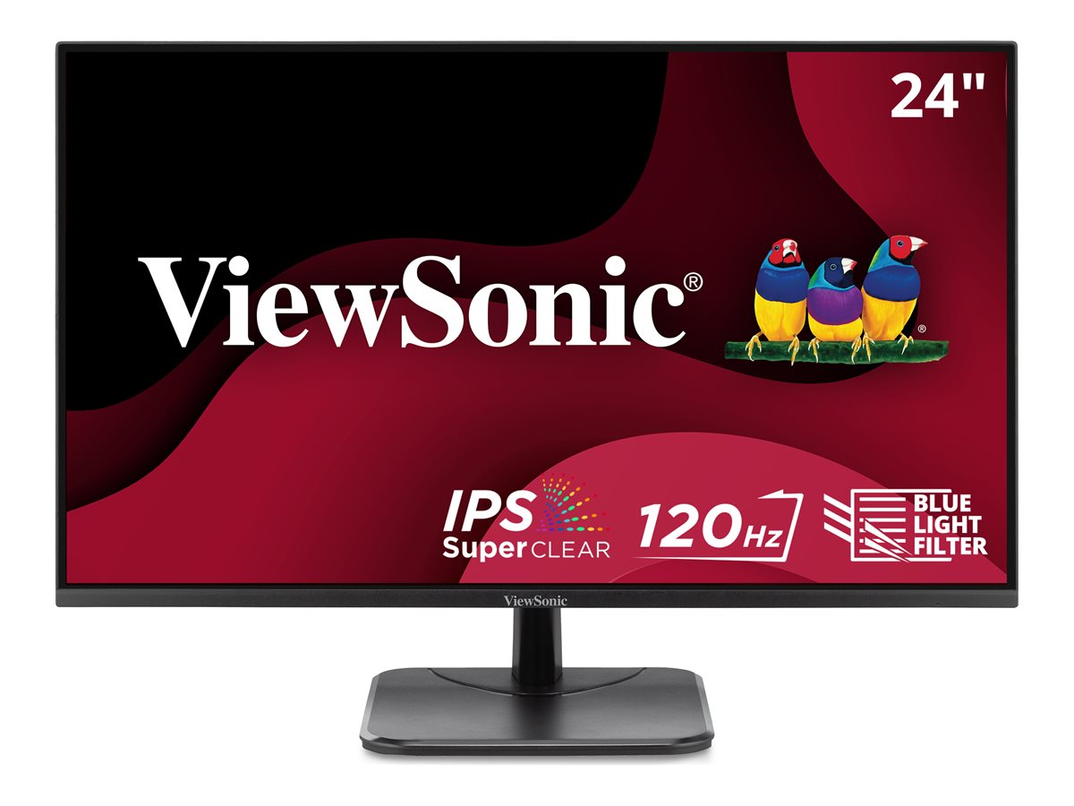 ViewSonic VA2456A-MHD - LED monitor - 24 (23.8" viewable) - 1920 x 1080 Full HD (1080p) @ 120 Hz - IPS - 250 cd/mï¿½ - 1500:1