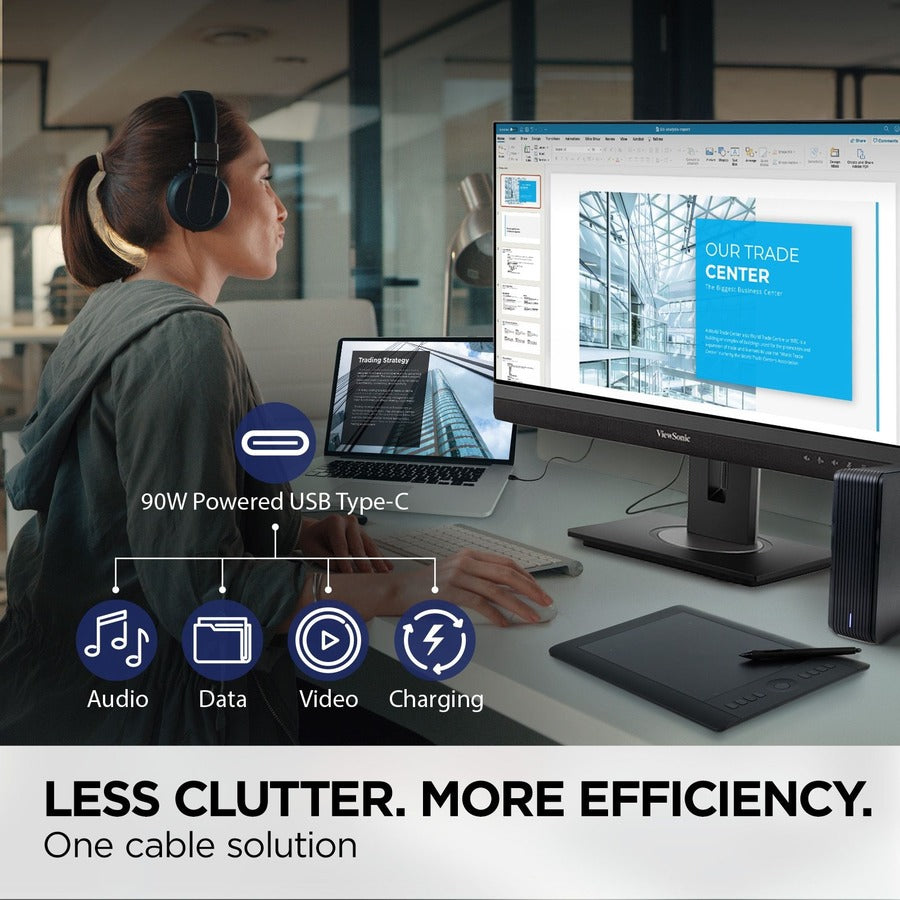 ViewSonic VG2456V Video Conference Monitor Docking Monitor - Pop-up Webcam USB-C 90W | ViewSonic