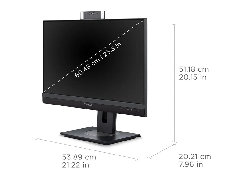 ViewSonic VG2457V - LED monitor - 24 (23.8" viewable) - 1920 x 1080 Full HD (1080p) @ 100 Hz - IPS - 250 cd/mï¿½ - 1300:1 - 5