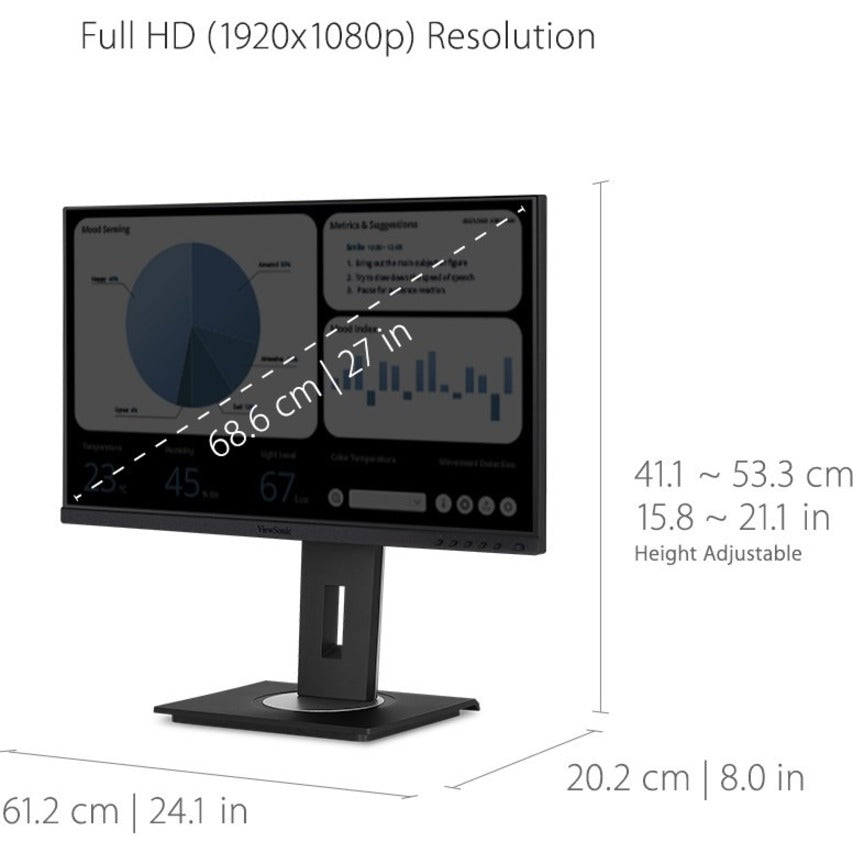 ViewSonic VG2748A-2K 27" QHD Monitor with Intelligent Sensing