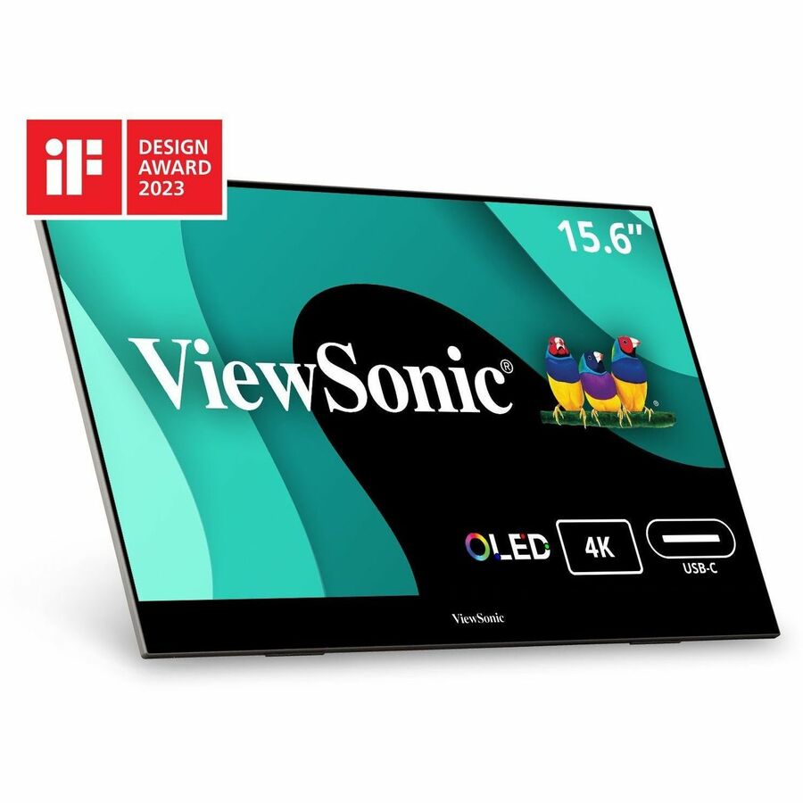 ViewSonic VX1655-4K-OLED 15.6 Inch 4K UHD Portable OLED Monitor with 2 Way Powered 60W