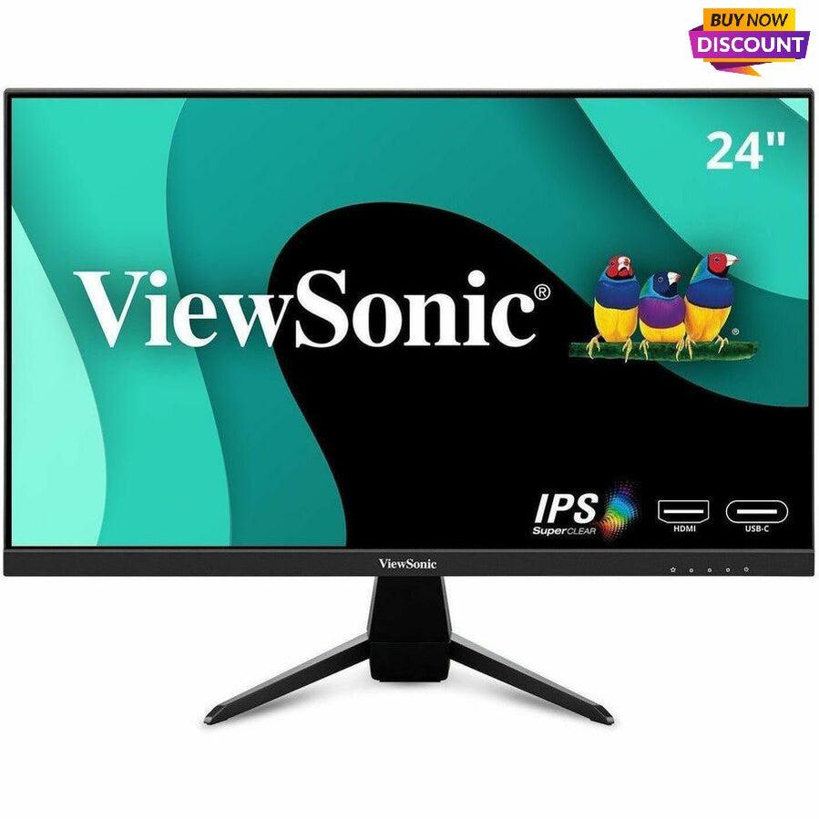 ViewSonic VX2467U 24 Inch 1080p Gaming Monitor with 65W USB C, Ultra-Thin Bezels, HDMI, and VGA input
