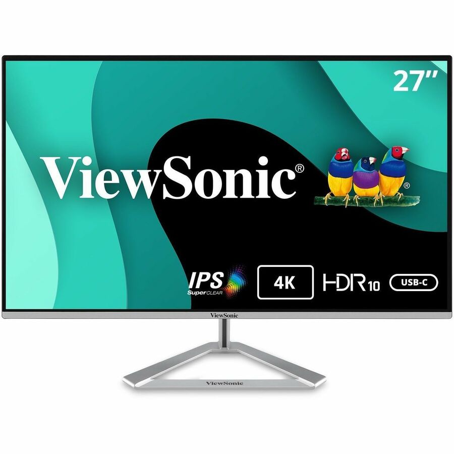ViewSonic VX2776-4K-MHDU 27 Inch 4K UHD IPS Monitor, 65W USB C, HDR10 Content Support,