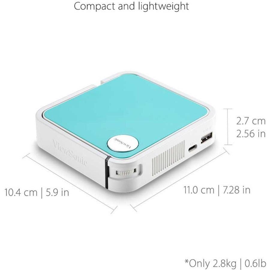 Viewsonic M1 Mini Data Projector Short Throw Projector 120 Ansi Lumens Led Wvga (854X480) White