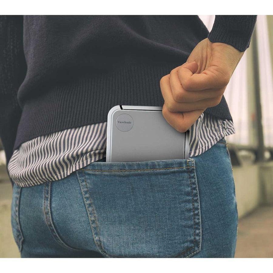 Viewsonic M1 Mini Data Projector Short Throw Projector 120 Ansi Lumens Led Wvga (854X480) White