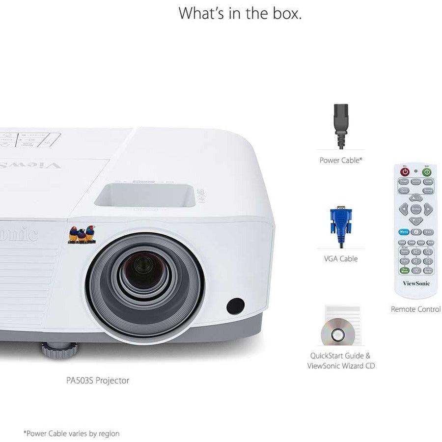 Viewsonic Pa503S Data Projector Standard Throw Projector 3600 Ansi Lumens Dlp Svga (800X600) Grey, White