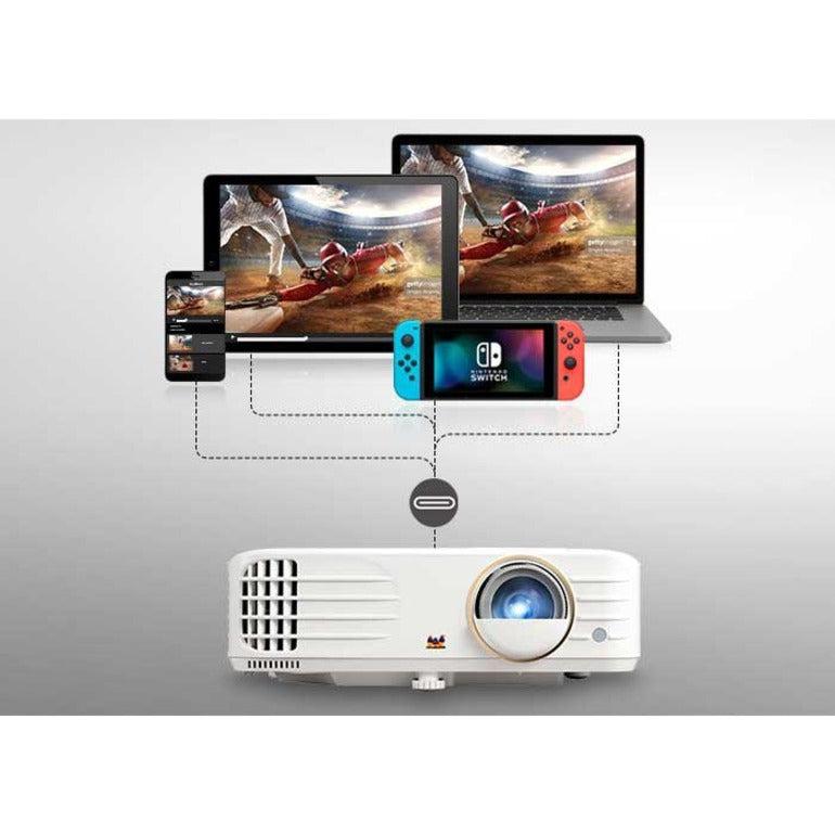 Viewsonic Px748-4K Data Projector Short Throw Projector 4000 Ansi Lumens Dlp 2160P (3840X2160) White